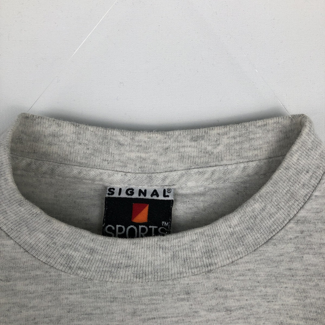 Vintage 90'S SIGNAL SPORTS message print T-shirt, men's size XL unclear white type Vintage Second Hand