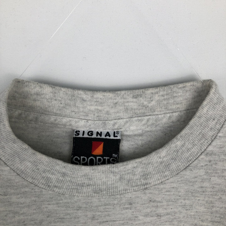 Vintage 90'S SIGNAL SPORTS message print T-shirt, men's size XL unclear white type Vintage Second Hand