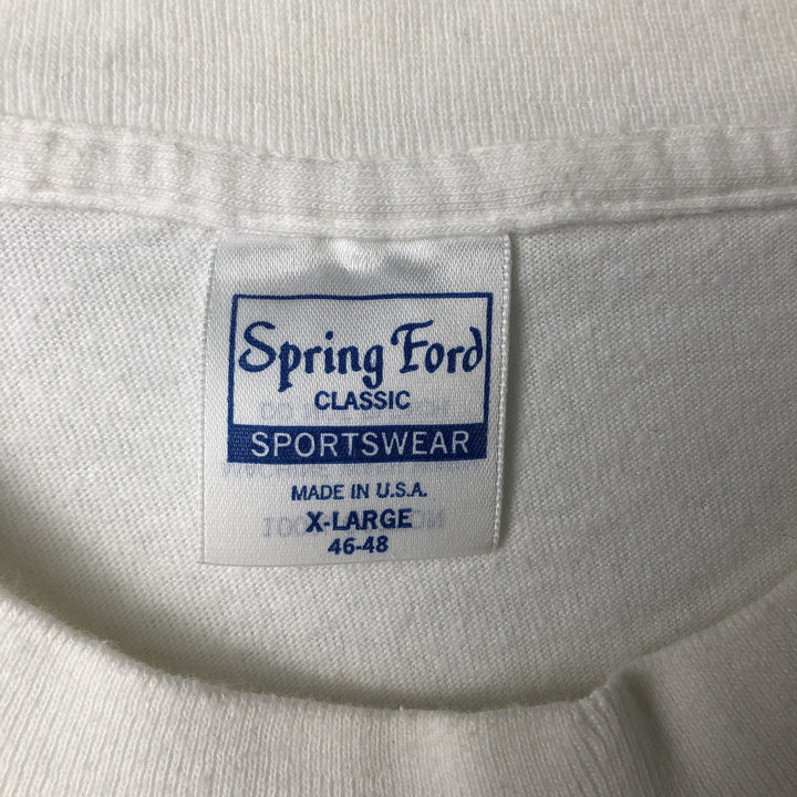 Vintage 1980'S Spring Ford Classic Print T-Shirt, Made in USA, Men's XL cotton white type Vintage Second Hand