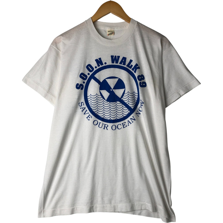 Vintage 1980'S Screen Stars print T-shirt, Made in USA, Men's XL cotton white type Vintage Second Hand