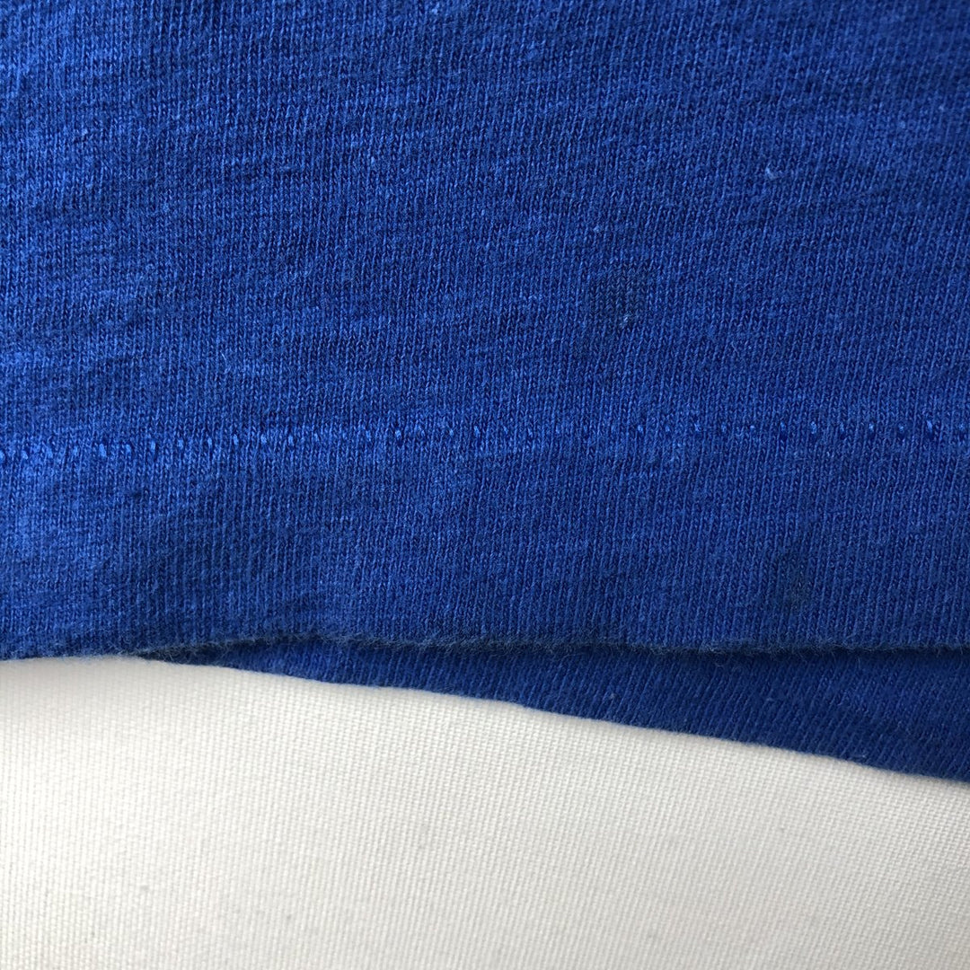 Vintage 1980'S Hanes BEEFY-T Printed T-Shirt, Made in USA, Men's Size Large cotton blue type Vintage Second Hand