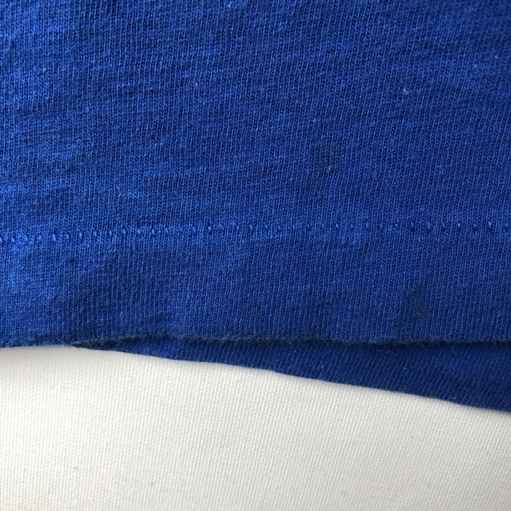Vintage 1980'S Hanes BEEFY-T Printed T-Shirt, Made in USA, Men's Size Large cotton blue type Vintage Second Hand
