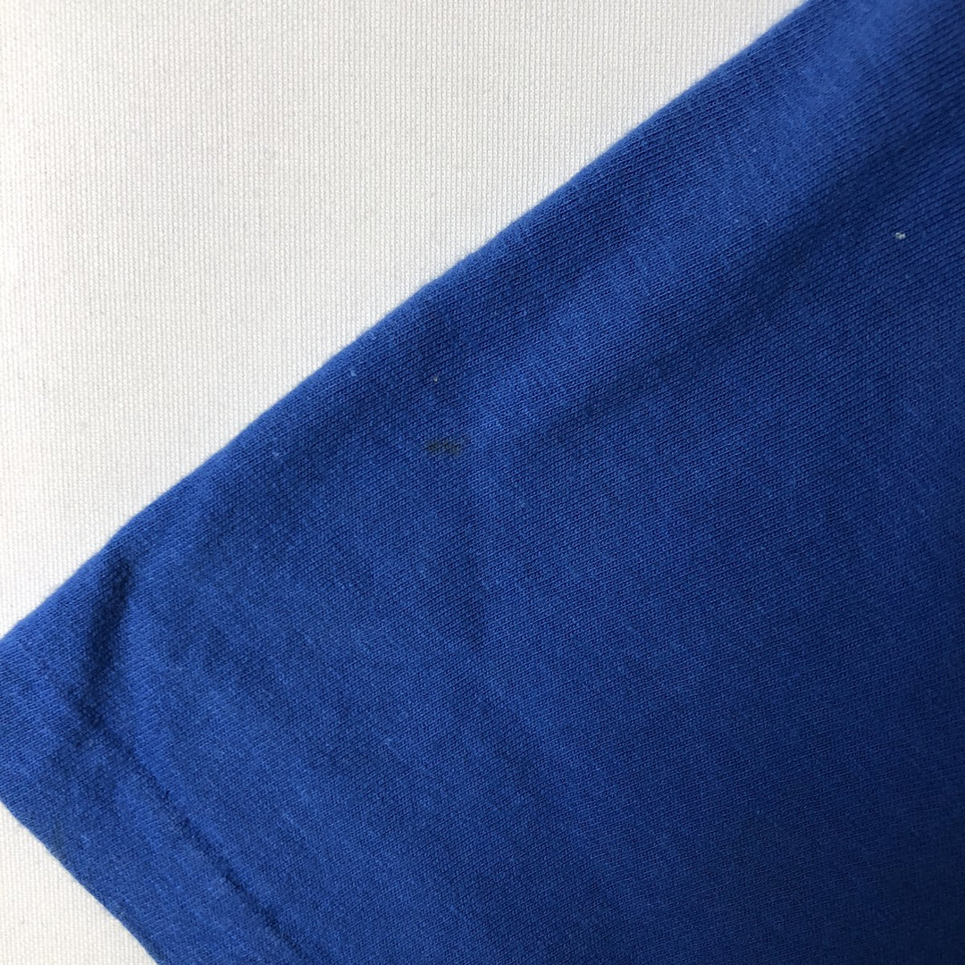 Vintage 1980'S Hanes BEEFY-T Printed T-Shirt, Made in USA, Men's Size Large cotton blue type Vintage Second Hand