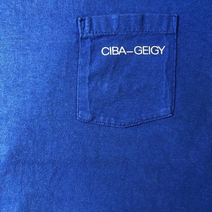 Vintage 1980'S Hanes BEEFY-T Printed T-Shirt, Made in USA, Men's Size Large cotton blue type Vintage Second Hand
