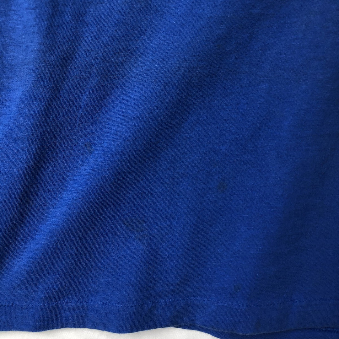 Vintage 1980'S Hanes BEEFY-T Printed T-Shirt, Made in USA, Men's Size Large cotton blue type Vintage Second Hand