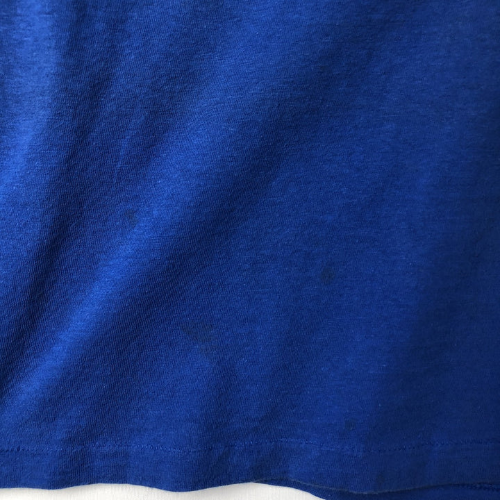 Vintage 1980'S Hanes BEEFY-T Printed T-Shirt, Made in USA, Men's Size Large cotton blue type Vintage Second Hand