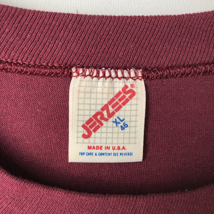 80s-90'S Jerzees Printed T-Shirt, Made in USA, Men's XL cotton Red type red-purple Vintage Second Hand