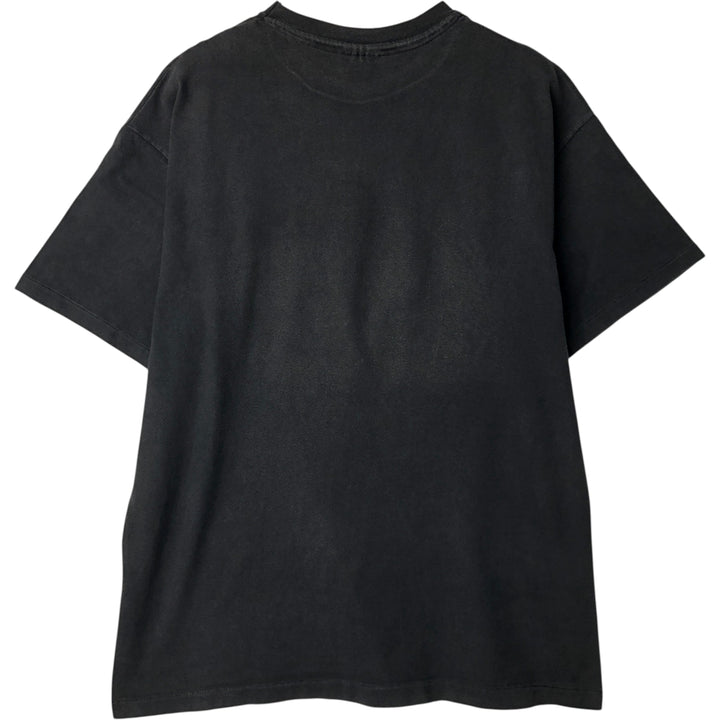 Vintage 80'S Hanes BEEFY-T Blue Tag Printed T-Shirt Made in USA Men's Size L cotton black type Vintage Second Hand