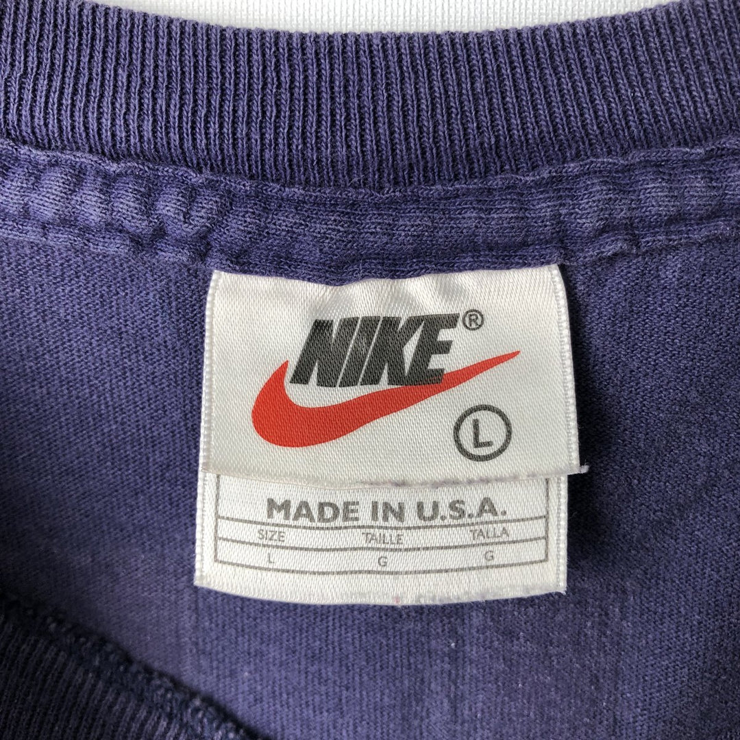 90'S - Vintage Nike Just Do It logo print T-shirt, Made in USA, Men's Size L cotton purple type Vintage Second Hand
