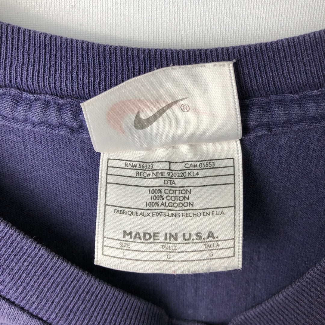 90'S - Vintage Nike Just Do It logo print T-shirt, Made in USA, Men's Size L cotton purple type Vintage Second Hand