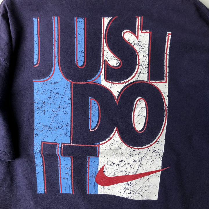 90'S - Vintage Nike Just Do It logo print T-shirt, Made in USA, Men's Size L cotton purple type Vintage Second Hand