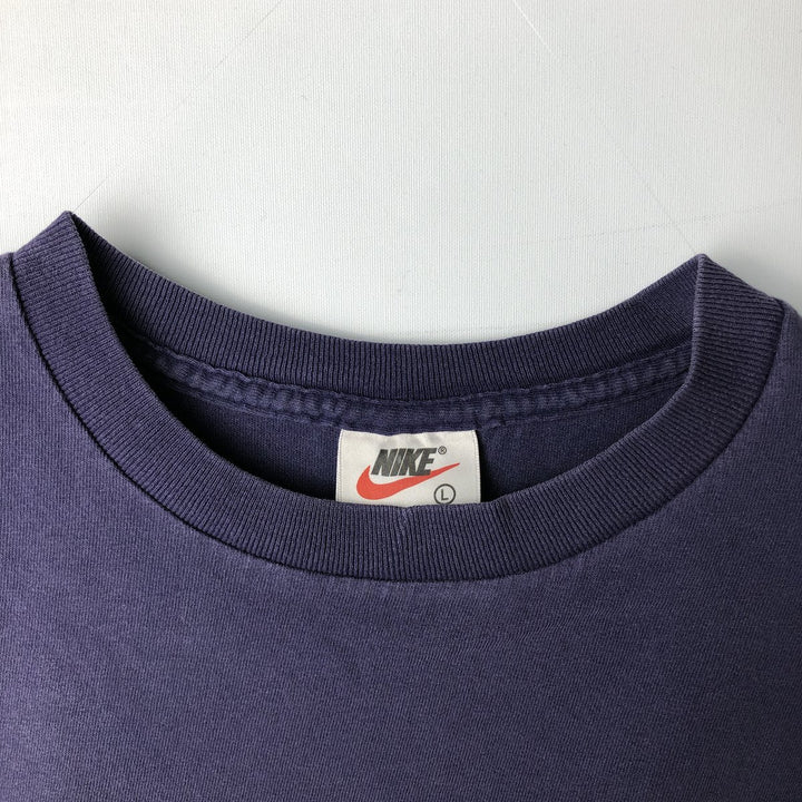90'S - Vintage Nike Just Do It logo print T-shirt, Made in USA, Men's Size L cotton purple type Vintage Second Hand