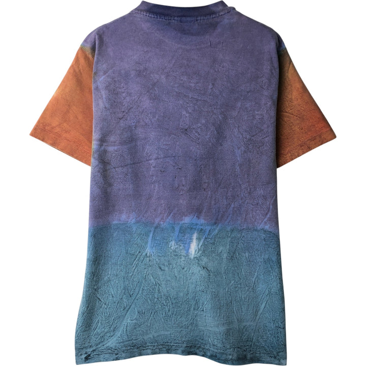 90'S GOTCHA Tie-Dye Pattern Surf/Skateboard T-Shirt, Made in USA, Men's Size XL, Vintage cotton purple type Vintage Second Hand
