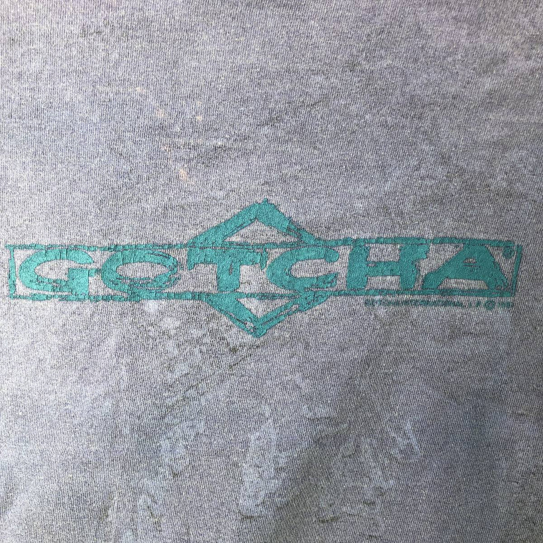 90'S GOTCHA Tie-Dye Pattern Surf/Skateboard T-Shirt, Made in USA, Men's Size XL, Vintage cotton purple type Vintage Second Hand
