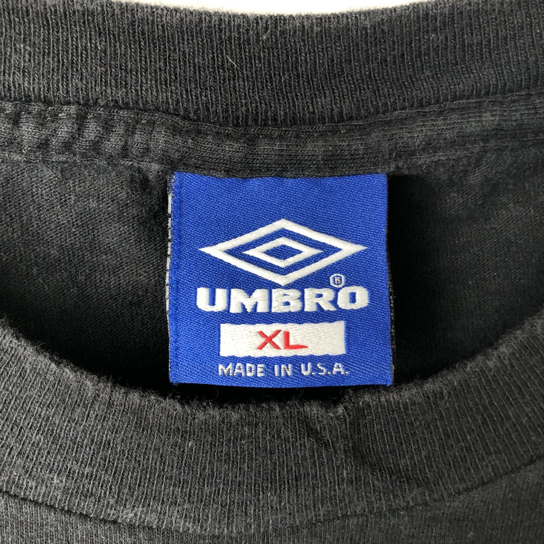 Vintage 90'S Umbro Blue Tag Logo T-Shirt, Made in USA, Men's XL cotton black type Vintage Second Hand