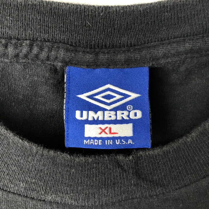 Vintage 90'S Umbro Blue Tag Logo T-Shirt, Made in USA, Men's XL cotton black type Vintage Second Hand