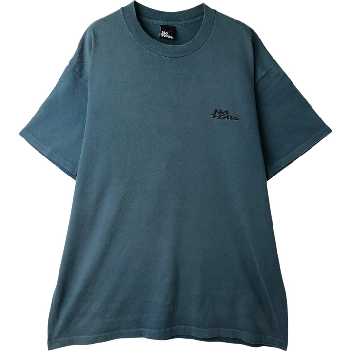 90'S NO FEAR surf skate T-shirt made in USA, men's XL size, vintage cotton green type Vintage Second Hand