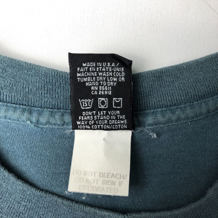 90'S NO FEAR surf skate T-shirt made in USA, men's XL size, vintage cotton green type Vintage Second Hand