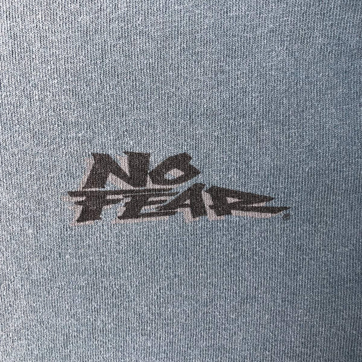 90'S NO FEAR surf skate T-shirt made in USA, men's XL size, vintage cotton green type Vintage Second Hand
