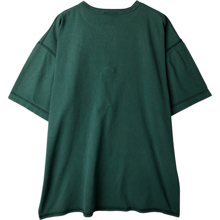 90'S Reebok Henley Logo T-Shirt, Made in USA, Men's Size L, Vintage cotton green type Vintage Second Hand