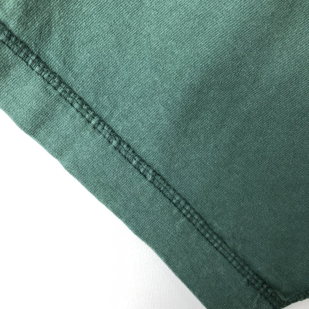 90'S Reebok Henley Logo T-Shirt, Made in USA, Men's Size L, Vintage cotton green type Vintage Second Hand