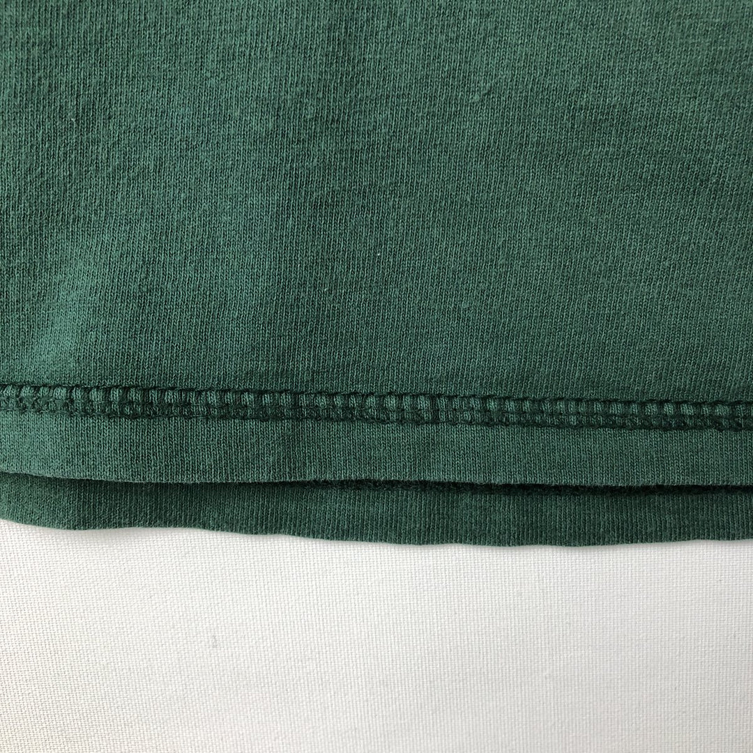 90'S Reebok Henley Logo T-Shirt, Made in USA, Men's Size L, Vintage cotton green type Vintage Second Hand
