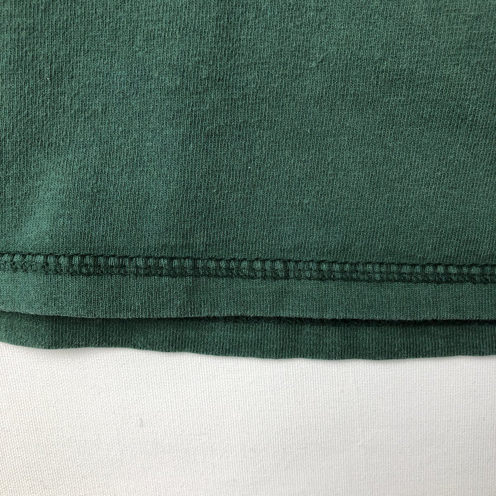 90'S Reebok Henley Logo T-Shirt, Made in USA, Men's Size L, Vintage cotton green type Vintage Second Hand