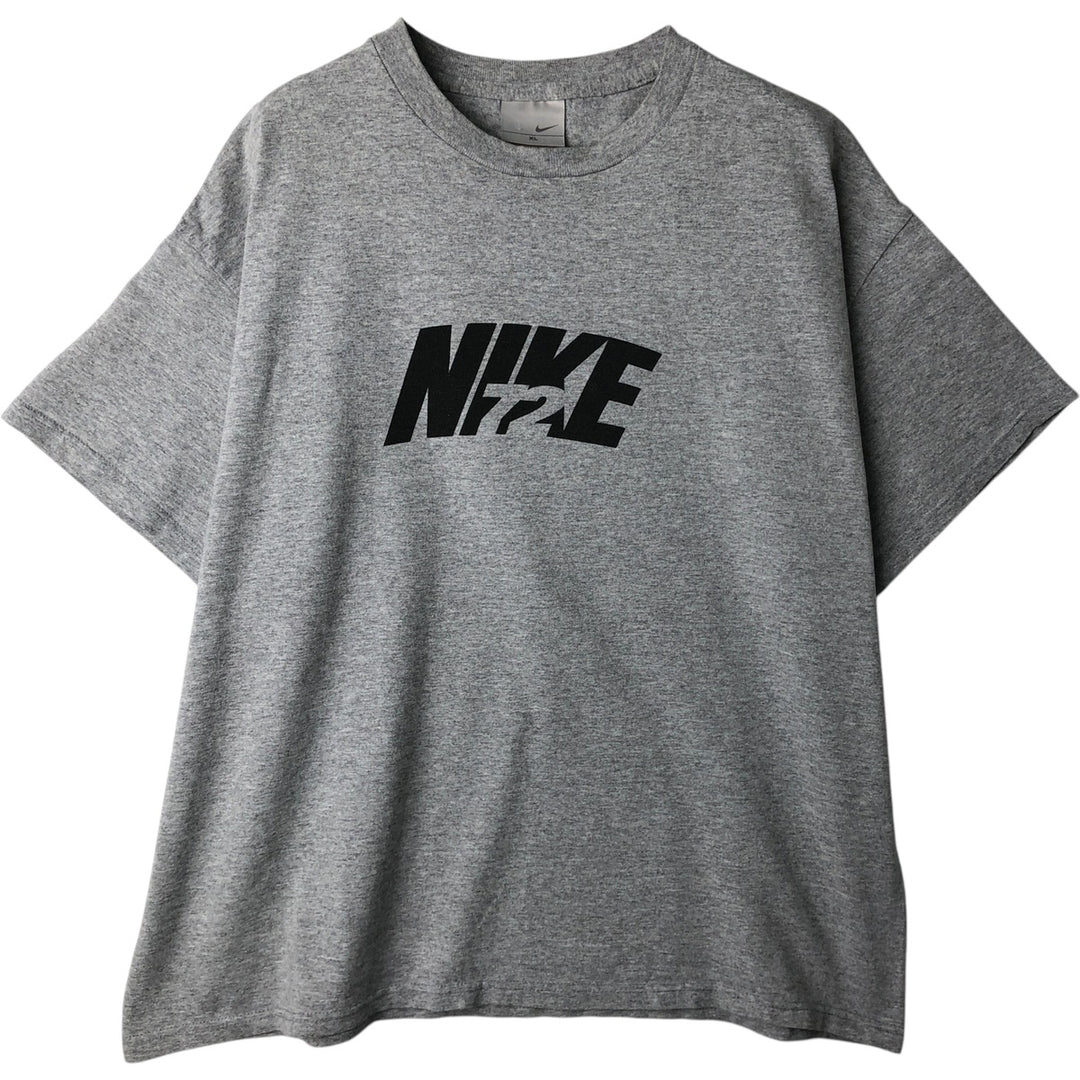 00'S Nike logo print T-shirt, men's XL size cotton gray type Vintage Second Hand