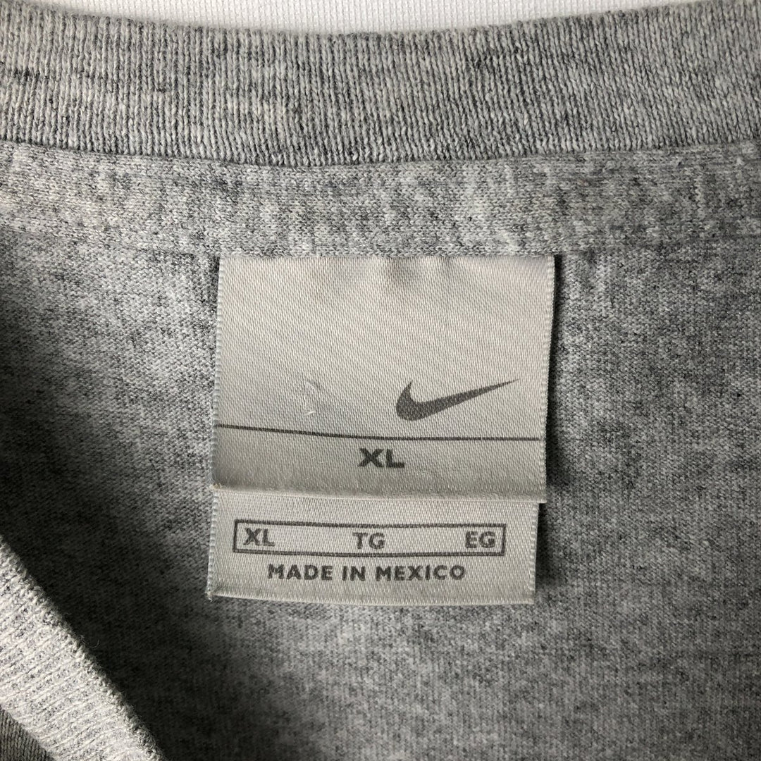 00'S Nike logo print T-shirt, men's XL size cotton gray type Vintage Second Hand