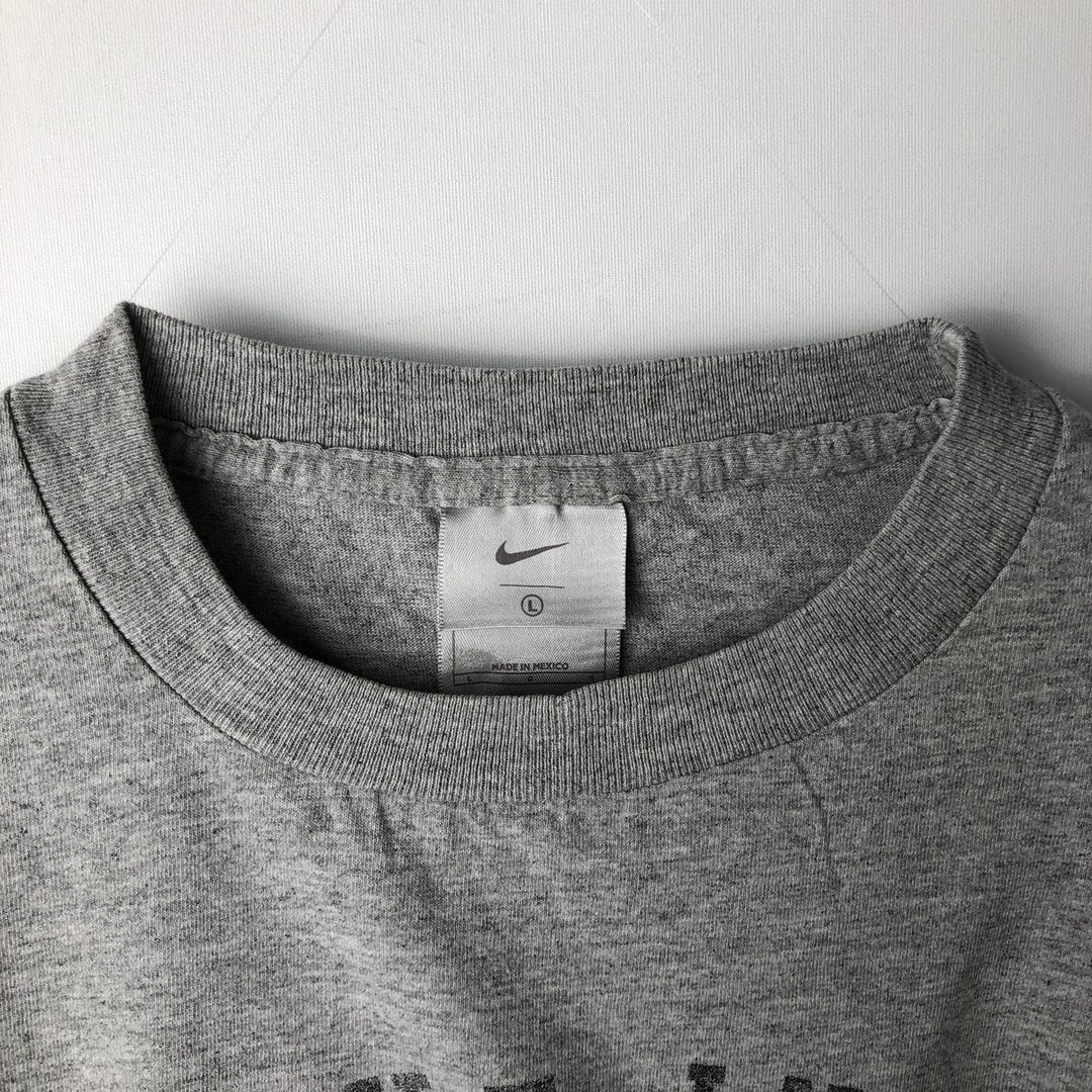 00'S Nike Logo T-shirt, Men's L size cotton gray type Vintage Second Hand