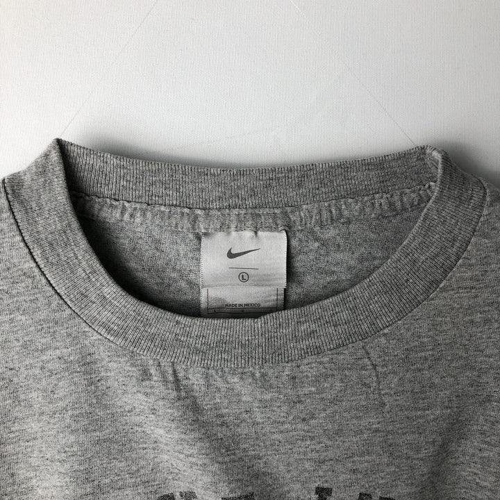 00'S Nike Logo T-shirt, Men's L size cotton gray type Vintage Second Hand