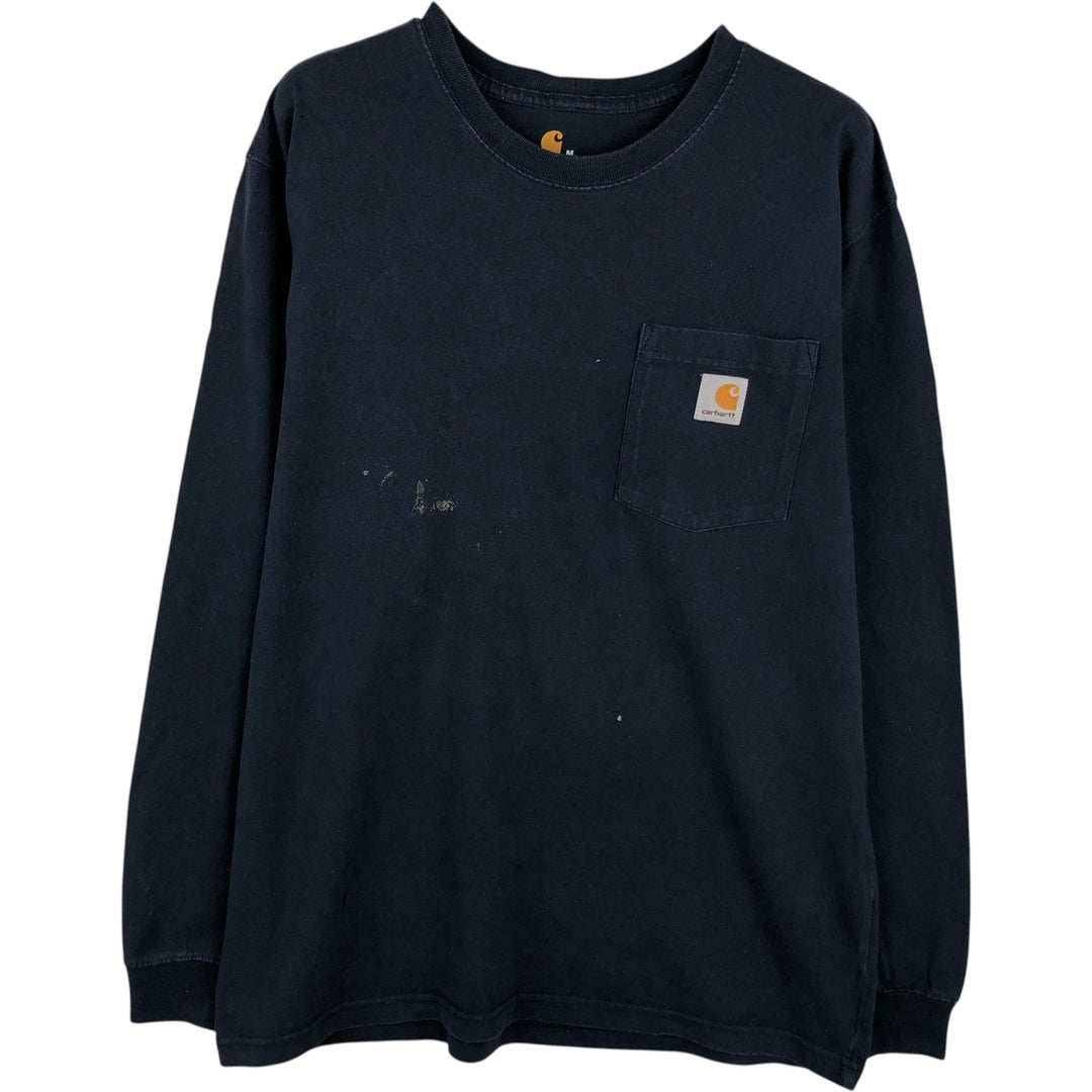 Carhartt Original Fit Long Sleeve T-Shirt, Men's Size Medium cotton navy blue type Vintage Second Hand
