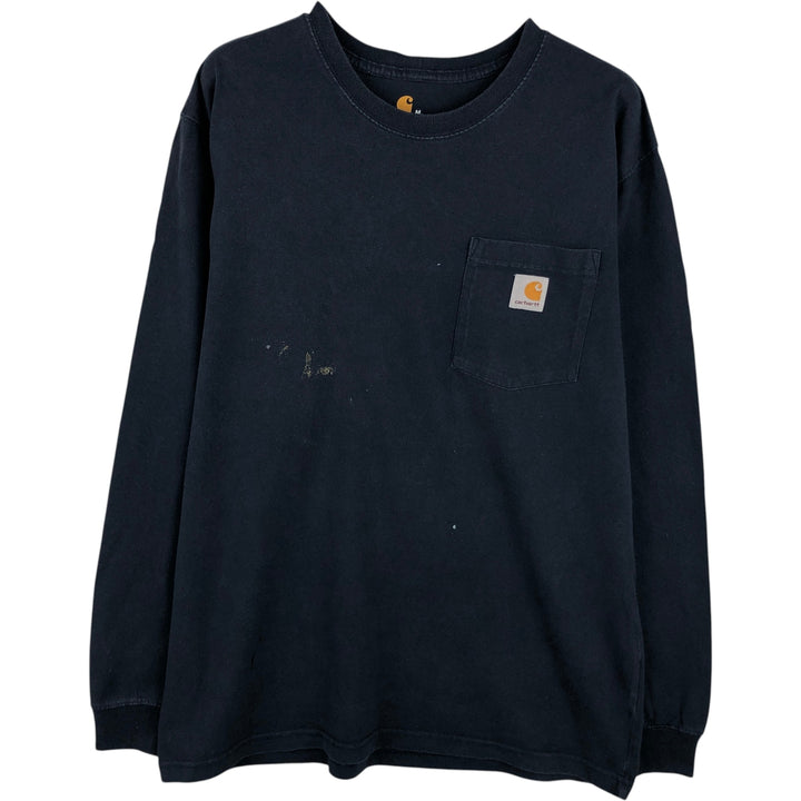 Carhartt Original Fit Long Sleeve T-Shirt, Men's Size Medium cotton navy blue type Vintage Second Hand