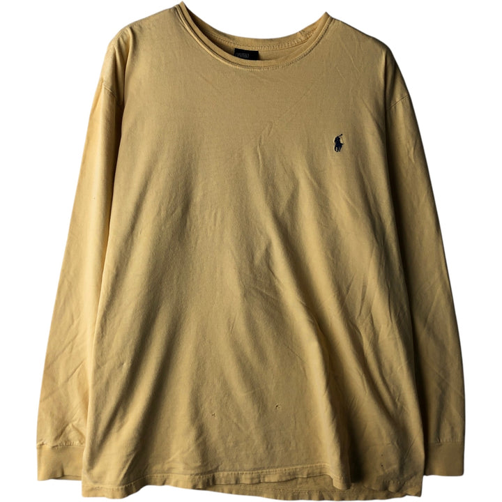 Ralph Lauren POLO by Ralph Lauren long-sleeved T-shirt, men's size XL cotton yellow type Vintage Second Hand