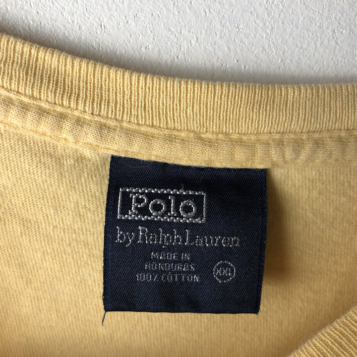 Ralph Lauren POLO by Ralph Lauren long-sleeved T-shirt, men's size XL cotton yellow type Vintage Second Hand