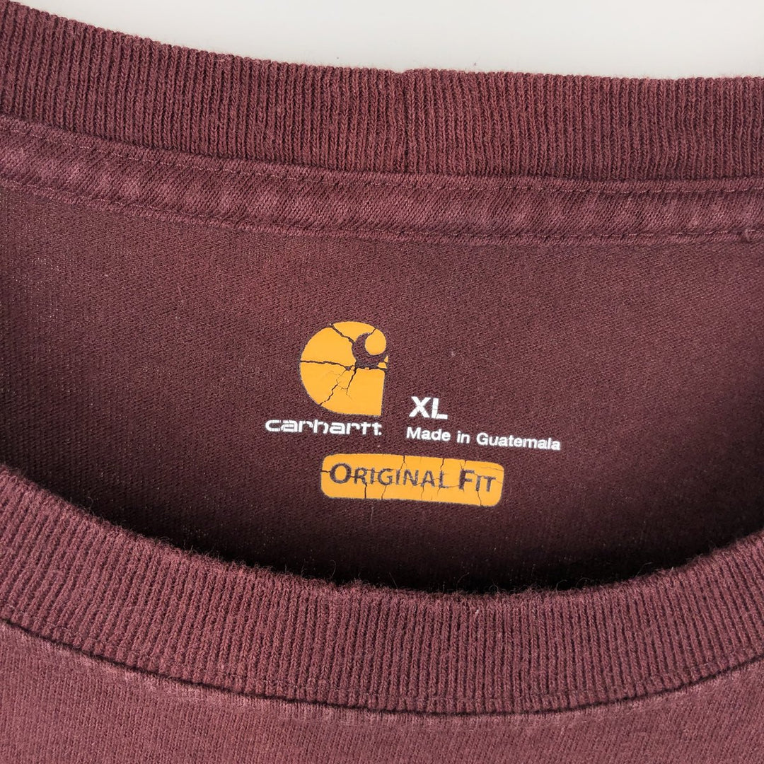 Carhartt Original Fit Long Sleeve T-Shirt, Men's XL cotton wine-red Vintage Second Hand