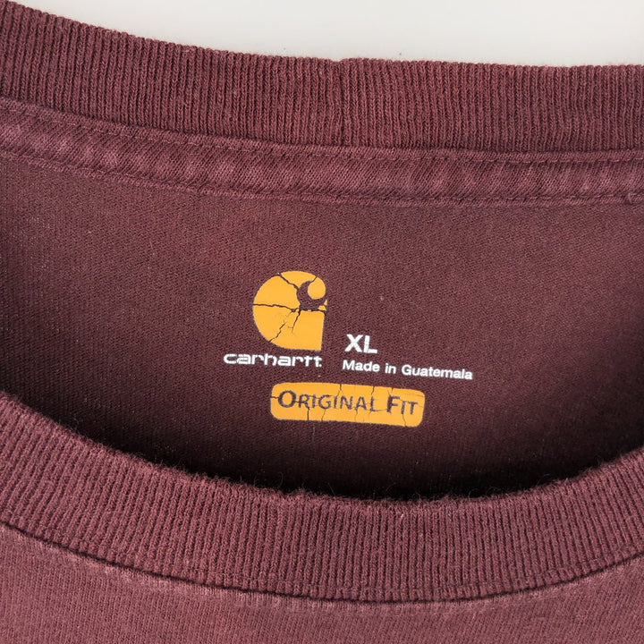 Carhartt Original Fit Long Sleeve T-Shirt, Men's XL cotton wine-red Vintage Second Hand