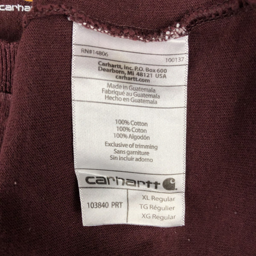Carhartt Original Fit Long Sleeve T-Shirt, Men's XL cotton wine-red Vintage Second Hand