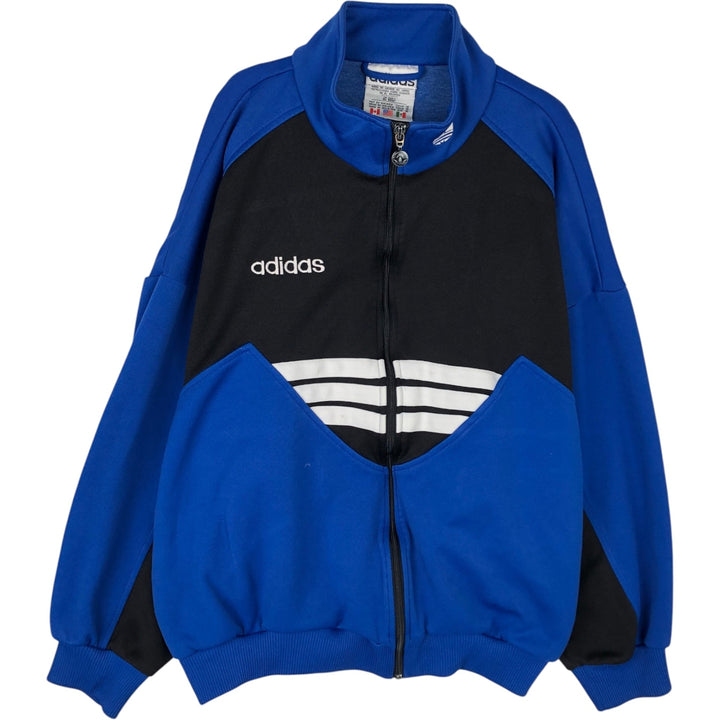 Vintage 80s-90'S adidas track jacket, men's M size polyester blue type Vintage Second Hand