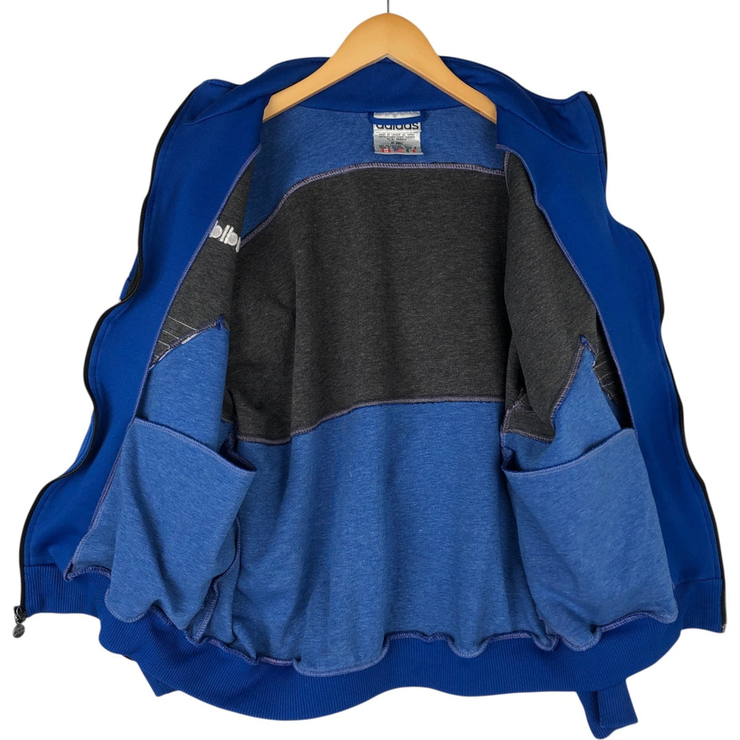 Vintage 80s-90'S adidas track jacket, men's M size polyester blue type Vintage Second Hand