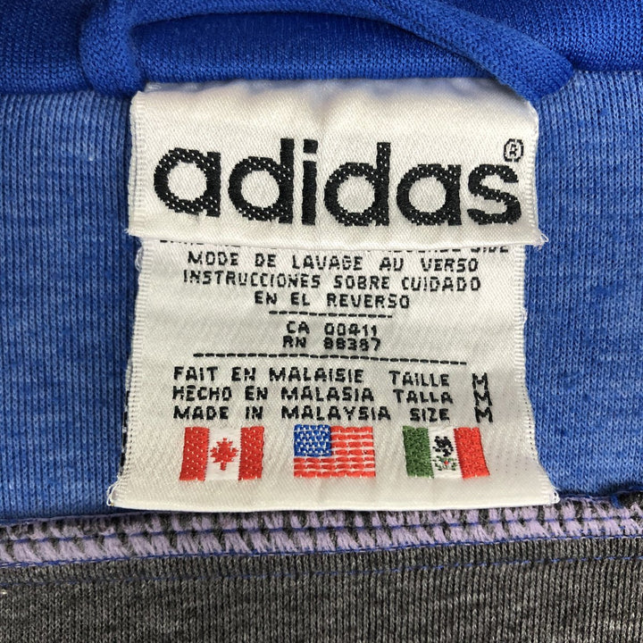 Vintage 80s-90'S adidas track jacket, men's M size polyester blue type Vintage Second Hand