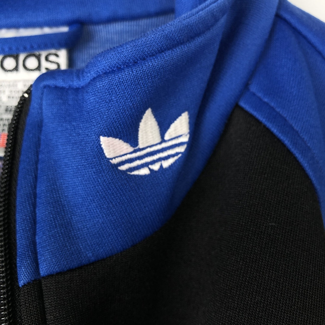 Vintage 80s-90'S adidas track jacket, men's M size polyester blue type Vintage Second Hand