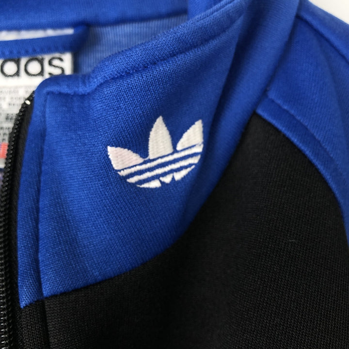 Vintage 80s-90'S adidas track jacket, men's M size polyester blue type Vintage Second Hand