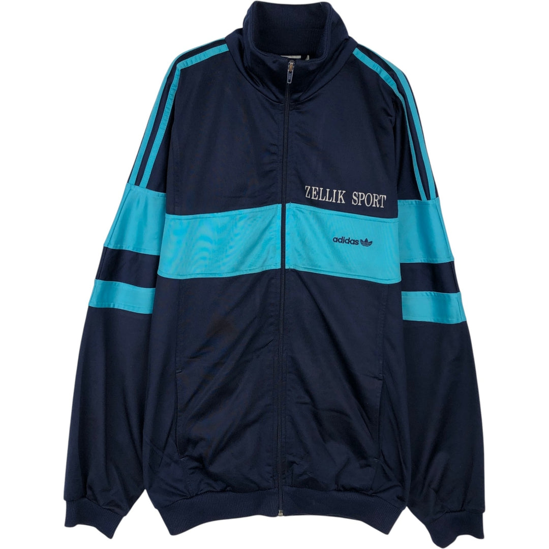 Vintage 1980'S adidas WAMBACQ PEETERS Advertising Jersey Track Jacket, Men's Size L polyester navy blue type Vintage Second Hand