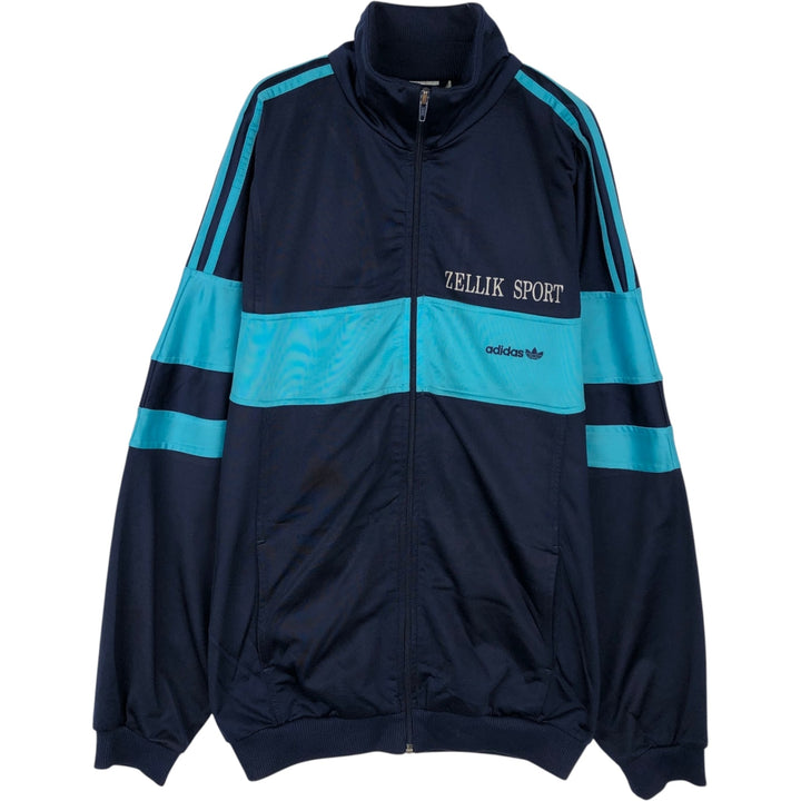 Vintage 1980'S adidas WAMBACQ PEETERS Advertising Jersey Track Jacket, Men's Size L polyester navy blue type Vintage Second Hand