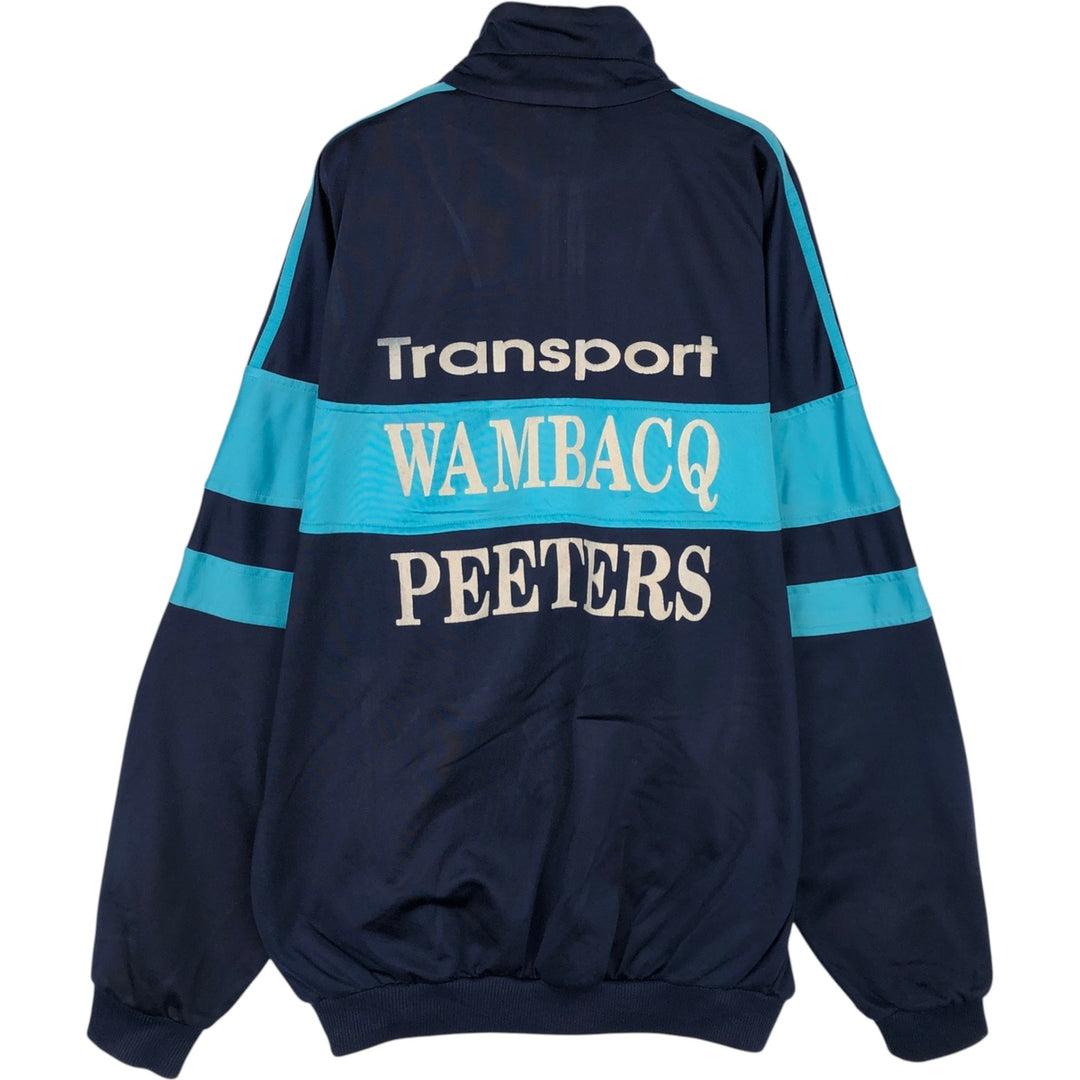 Vintage 1980'S adidas WAMBACQ PEETERS Advertising Jersey Track Jacket, Men's Size L polyester navy blue type Vintage Second Hand