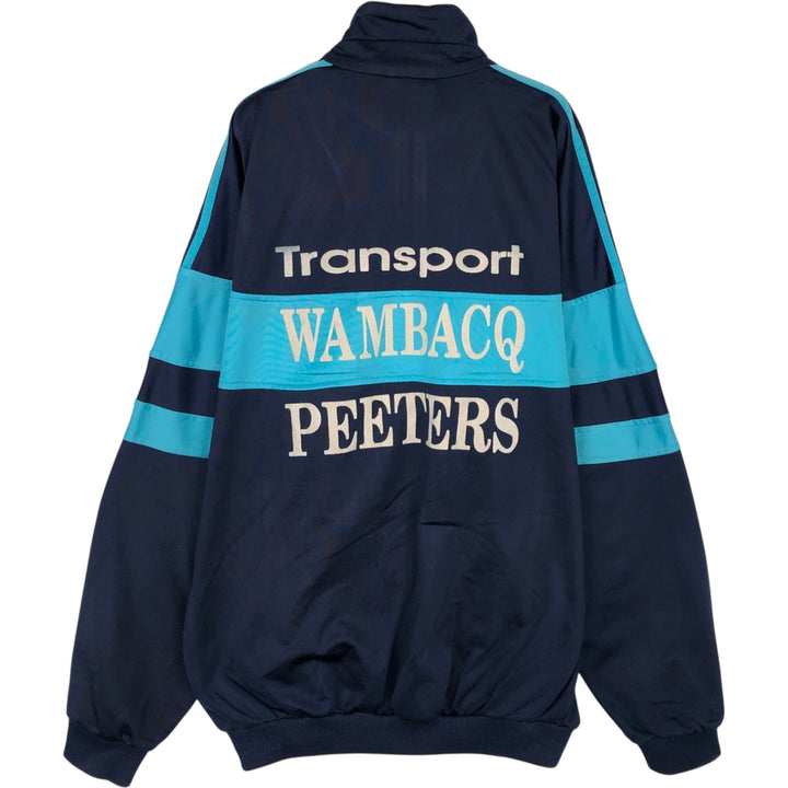 Vintage 1980'S adidas WAMBACQ PEETERS Advertising Jersey Track Jacket, Men's Size L polyester navy blue type Vintage Second Hand