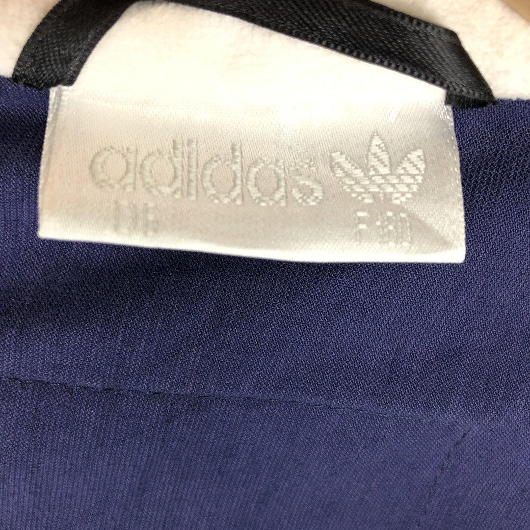 Vintage 80s-90'S Adidas Velour Jersey Track Jacket, Men's Size Medium polyester navy blue type Vintage Second Hand