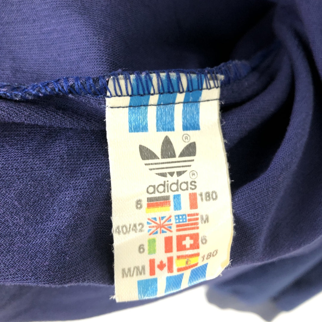 Vintage 80s-90'S Adidas Velour Jersey Track Jacket, Men's Size Medium polyester navy blue type Vintage Second Hand