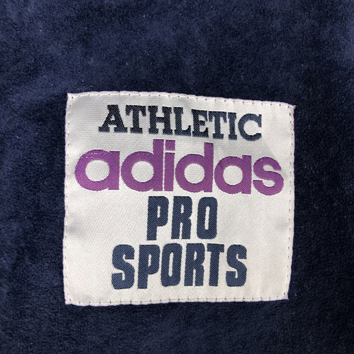 Vintage 80s-90'S Adidas Velour Jersey Track Jacket, Men's Size Medium polyester navy blue type Vintage Second Hand